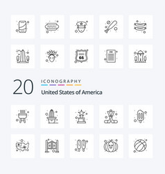 20 Usa Line Icon Pack Like Cream Ice Cream Award