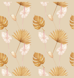 Pattern With Pampas Floral Watercolor