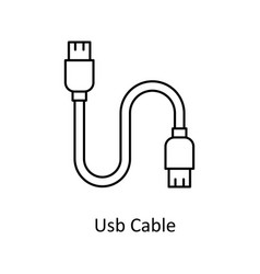 Usb Cable Outline Icons Simple Stock I