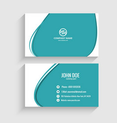 White Turquoise Modern Visiting Card