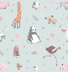 Cartoon Flat Jungle Animal Print Animals Wild