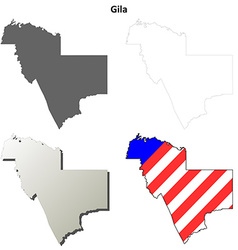 Gila County Arizona Outline Map Set