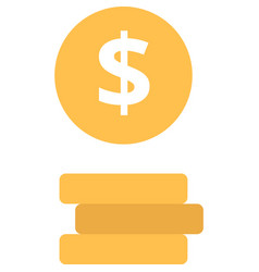 Money Stack Dollar Coin Pile Icon Isolated