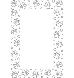 Pet Paw Prints Vertical Frame Or Border