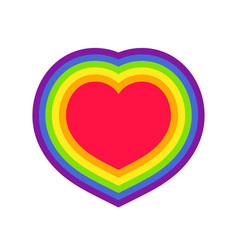 Colorful Rainbow Heart Of Lgbtq Pride Flag Colors