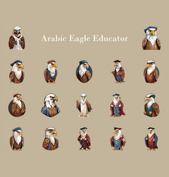 Elegant Arabian Eagle Teacher Full Body Set Of 17