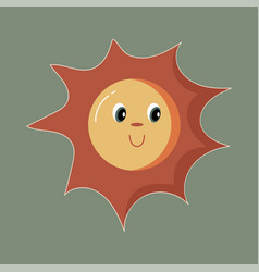 Funny Sun Icon Flat Style Template