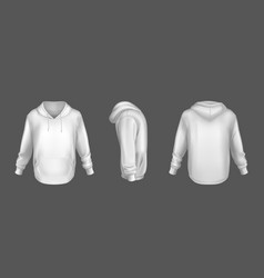 Hoody White Sweatshirt Mock Up Front Side Back Set