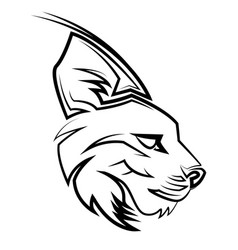 Black And White Line Art Of Wildcat Head