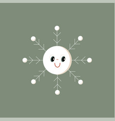 Cartoon Character Of Snowflake Weather Icon