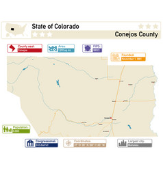 Detailed Infographic And Map Of Conejos County