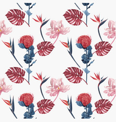 Pattern With Pampas Floral Watercolor