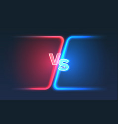 Versus game cover neon banner sport vs team Vector Image