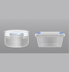 Clear Empty Plastic Bucket Front View