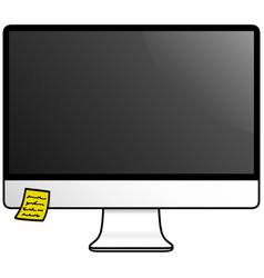 Computer Monitor With Sticky Notes Icon