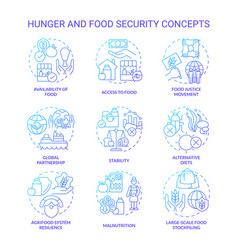 Hunger And Food Security Blue Gradient Concept