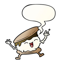 Smore Cartoon And Speech Bubble In Smooth