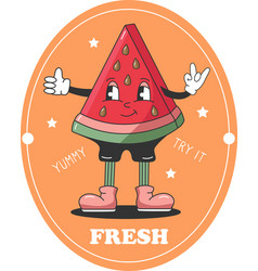 90s Fruit Funny Retro Groovy Cartoon Character