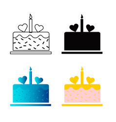 Abstract Birthday Cake Silhouette