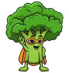 Broccoli Superhero Character Cartoon Clip Art