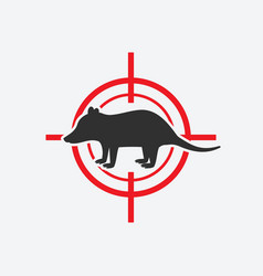 Opossum Silhouette Animal Pest Icon Red Target