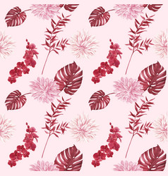 Pattern With Pampas Floral Watercolor