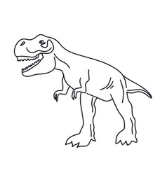 Tirex Dinosaur Outline Image Isolated