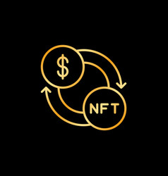 Nft Online Trading Outline Golden Icon Non