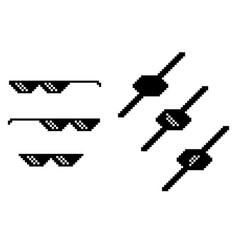 Pixel Glasses Set Pirate Eye Cover