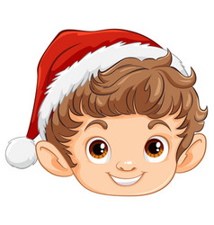 Cartoon Elf With A Festive Christmas Hat Smiling