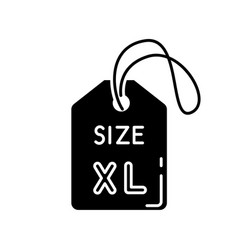 Extra Large Size Label Black Glyph Icon Clothing