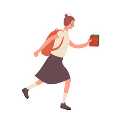 Running Nerd Girl With Books