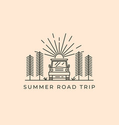 Summer Road Trip Symbol Design Adventure Car Logo