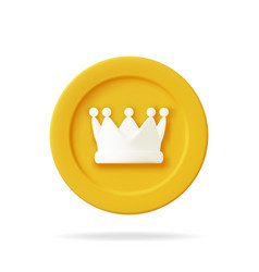 3d Gold Coin Crown Icon