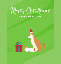 Christmas And New Year Holiday Shiba Inu Dog Card