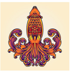 Classic Floral Octopus Ornament