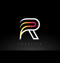 Creative letter r logo with purple gradient Vector Image