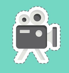 Sticker Line Cut Movie Camera Related