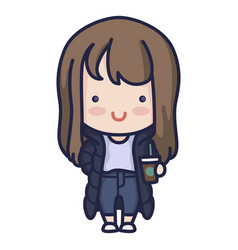 Cute South Korean Girl Character