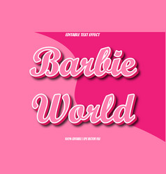 Barbie World Editable Text Effect Emboss Cute