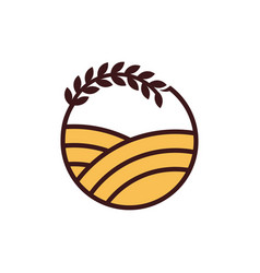 Farm Sun Plant Wheat Logo Natural Graphic Element