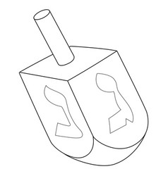 Hanukkah Dreidel Isolated Coloring Page For Kids