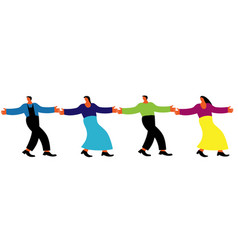 Men And Women Dance White Background