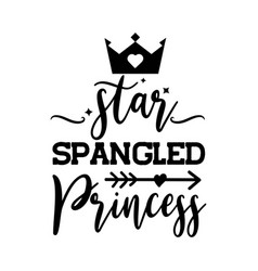 Star Spangled Princess Design On White Background