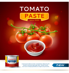 Tomato Product Poster Realistic Tin Can