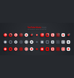 Youtube Music Icons Set Modern 3d And Flat