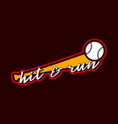 Baseball Sport Typography Sticker In Retro Style