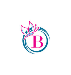 Butterfly Logo On Letter B Template Initial