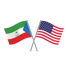 Equatorial Guinea And America Crossed Flags