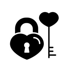 Key And Lock In Heart Shape Icon